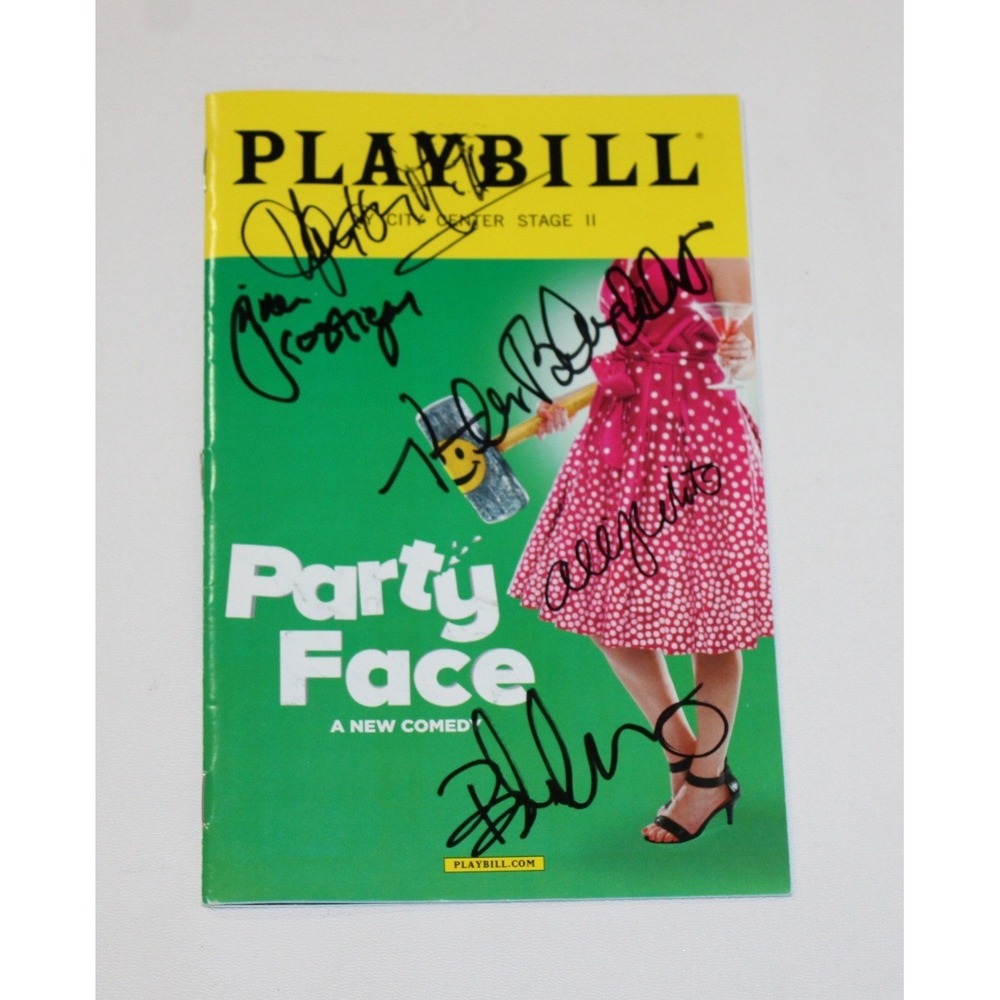 Party Face Playbill with cast autographs signed Hayley Mills January 2018